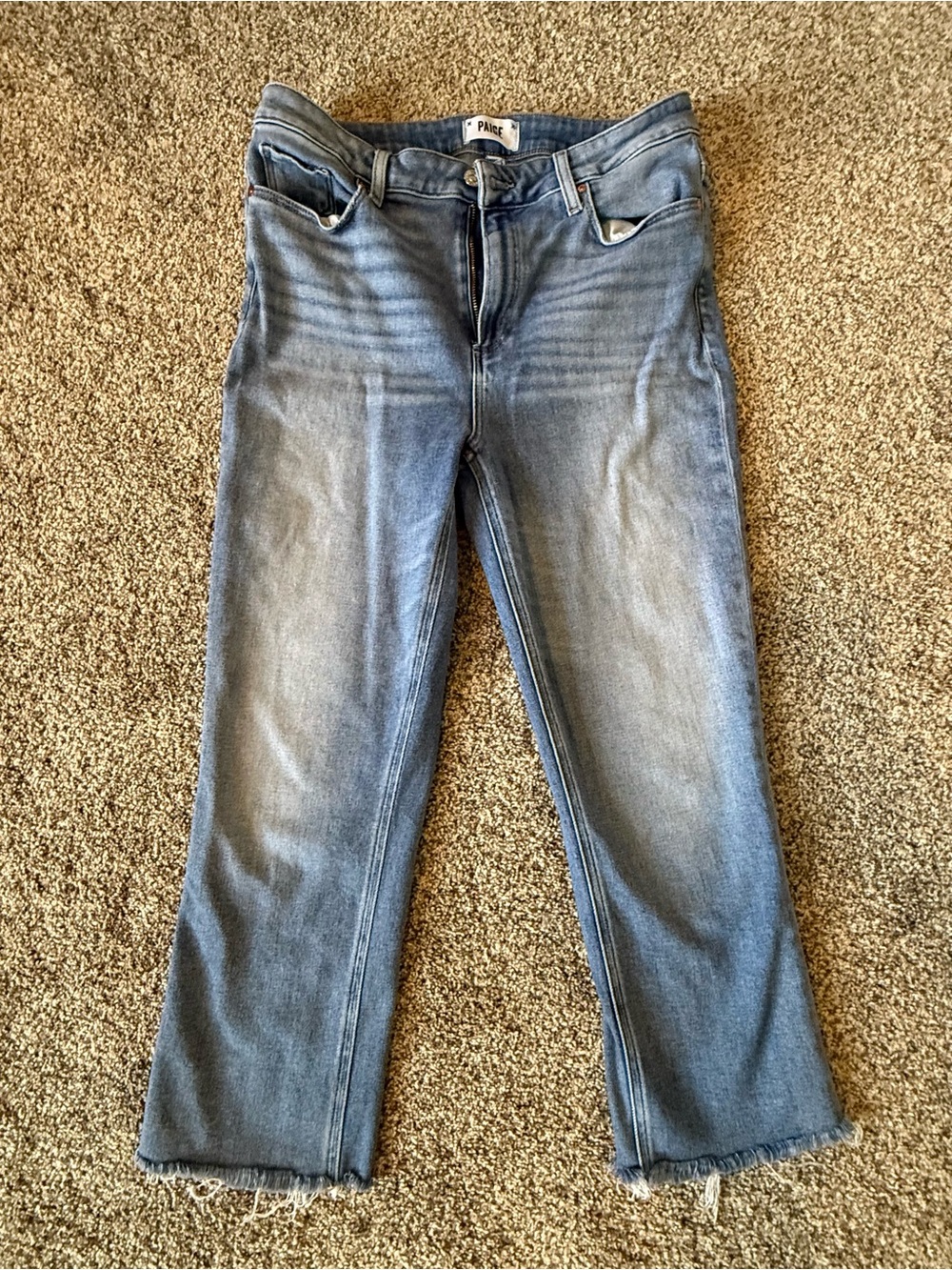 PAIGE Women's Faded Blue Flare Jeans
